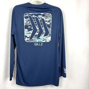 GilIz Blues Men's Sz S Contender Series Light Long Sleeve UV Fishing Tee Shirt